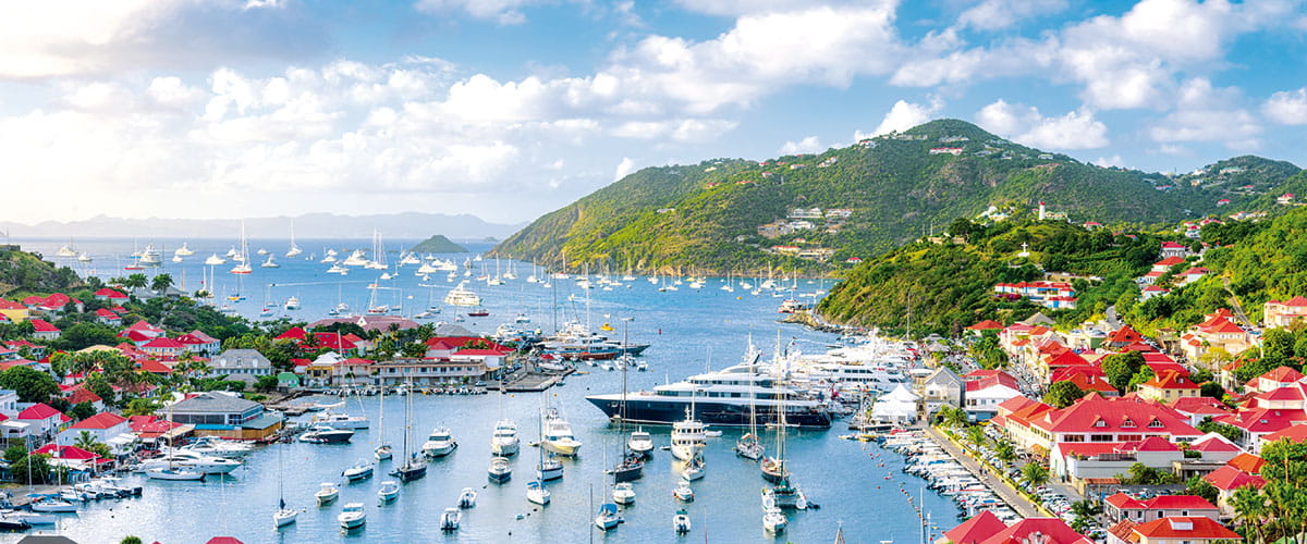 St Barts Gustavia skyline and harbour 